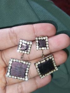 Square Rhinestone Earrings
