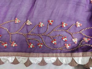 Purple Embroidered Saree