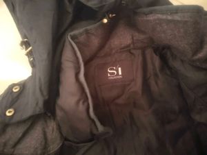 Sleek Black feather Jacket with Contrast Grey