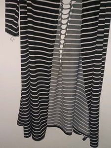 Striped Open Cardigan