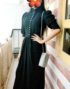 Polka Dot Black Dress