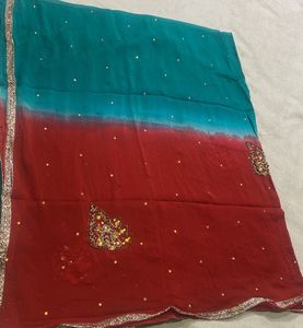 Duppta 2 Shaded Stone Pach Work Soft Duppt