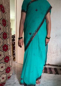 Elegant Teal Saree