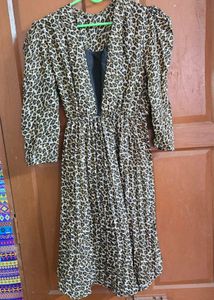 Leopard Print Dress with Belt
