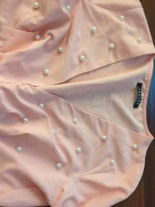 Peach Pearl Embellished Top