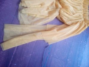 Yellow Tulle Off-Shoulder Top