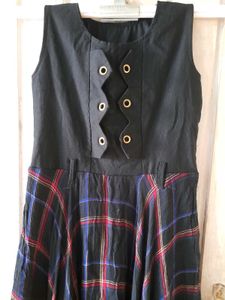 Unique Plaid &amp; Black Dress