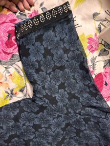 Floral Black Saree