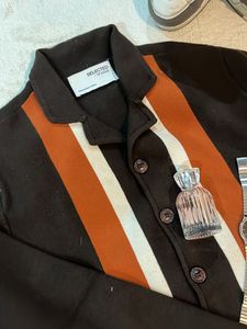 Selected Brown Striped Cardigan