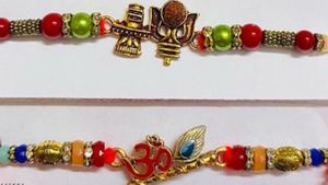HKF AUSPICIOUS 4 Pcs Rakhi Combo