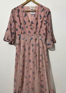 Floral Print Pink Dress