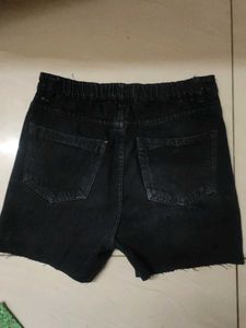 Black Denim Shorts