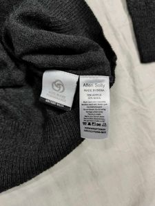 Allen Solly Gray V-neck Sweater