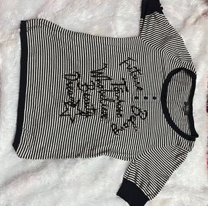 Vintage Y2K Striped Graphic Tee