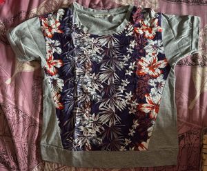 Grey floral tshirt