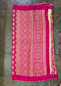 Rani Pink Printed Saree