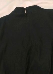Black A-line Korean Dress