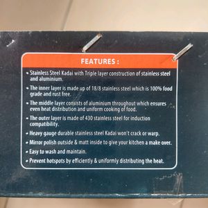 ⭐ Stainless Steel Kadai - HOME ONE ⭐