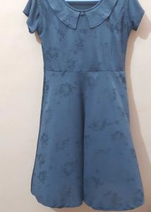 Vintage-Style Blue Floral Dress