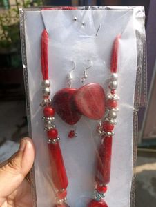 Red Tribal Necklace Set