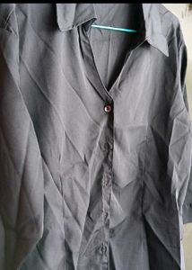 🌙Timeless Black Semi Full-Sleeve Polyester Top🌙