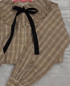 Cute Collar Top With Bow🎀