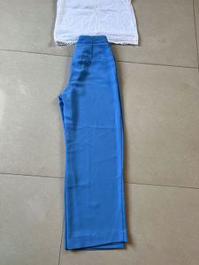 Blue High-Waisted Trousers