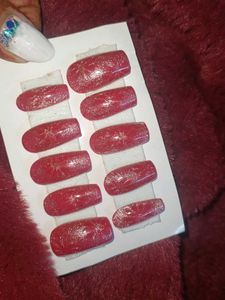 Red Flower Cat-Eye Press-On Nails