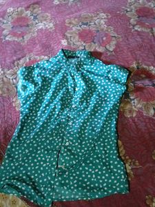 Green Polka Dot Top