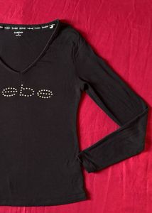 Bebe Black Long Sleeve Top
