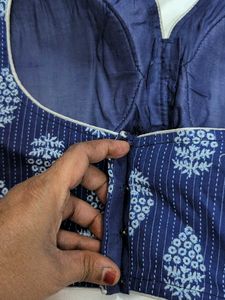 Navy Blue Readymade Blouse