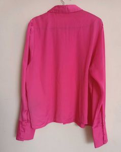 Pink Satin Oversized Shirt