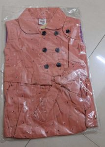 Cute Peach Girl Frock (3-6 months)