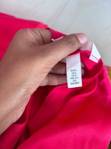 Hot Pink Satin Maxi Dress