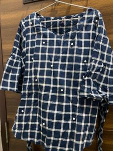Blue Checked Top