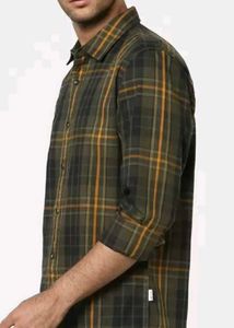 Jack &amp; jones Olive Green Plaid Shirt