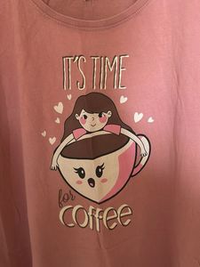 Cute Coffee Time T-Shirt Dress