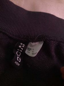 H&amp;M Charcoal Oversized Crop Sweatshirt