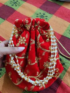 Red Velvet Potli Bag