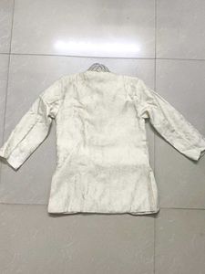 Elegant Cream and Maroon Kids&#39; Ethnic Set