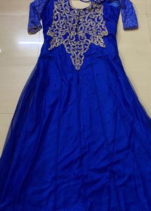 Royal Blue Embroidered Anarkali
