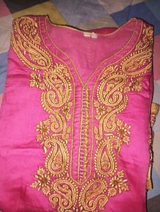 Pink Embroidered Kurta