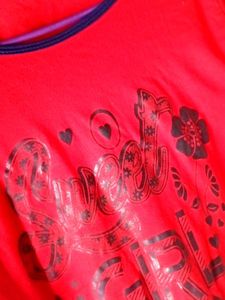 Red &#34;Super Girl&#34; Graphic Tee