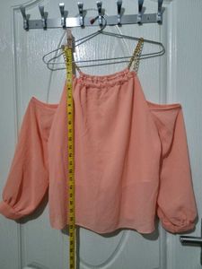 Peach Cold Shoulder Top