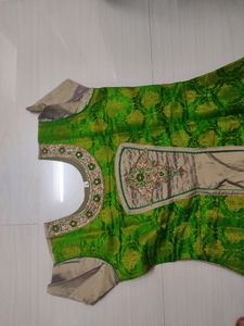 Green With Grey Dress