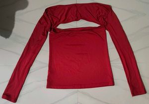 NEWME Maroon Square Neck Top