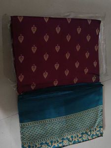 banarasi silk blend saree new with tag