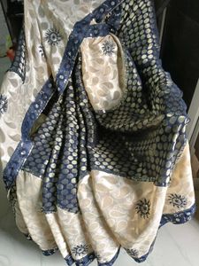 Elegant Blue &amp; Gold Sari
