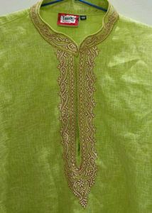 Lime Green Kurta with Embroidery