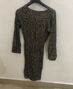 Olive Leopard Print Dress